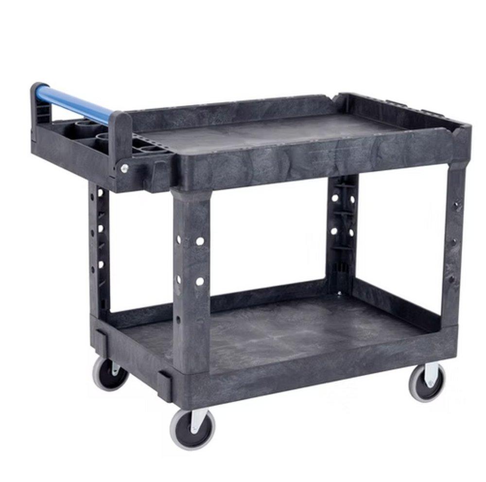 HVY DUTY ADPT UTL CART 2 SHELF BLAC 