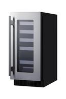 Summit Appliance Black/Stainless Steel 14-3/4 x 32 in. Indoor Built-in and Freestanding Full Refrigerator Wine Cooler 