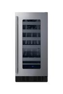 Summit Appliance Black/Stainless Steel 14-3/4 x 32 in. Indoor Built-in and Freestanding Full Refrigerator Wine Cooler 