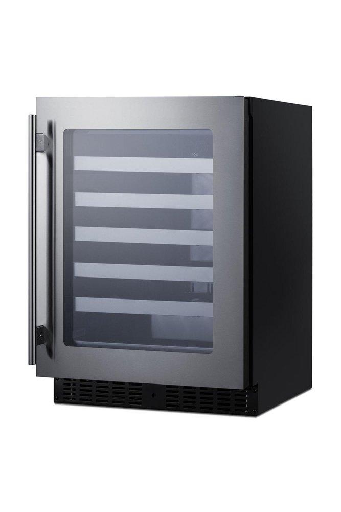 Summit Appliance Black/Stainless Steel 23-19/50 x 32 in. Indoor Built-in and Freestanding Full Refrigerator Wine Cooler 