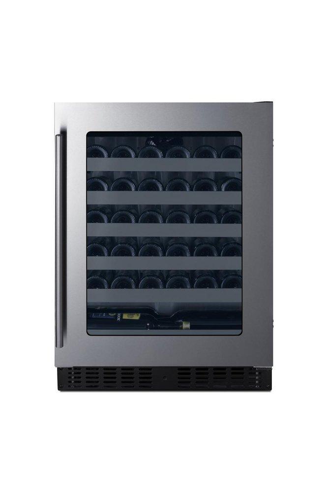 Summit Appliance Black/Stainless Steel 23-19/50 x 32 in. Indoor Built-in and Freestanding Full Refrigerator Wine Cooler 
