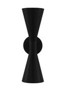 60W 2-Light 18 in. Outdoor Wall Sconce in Textured Black