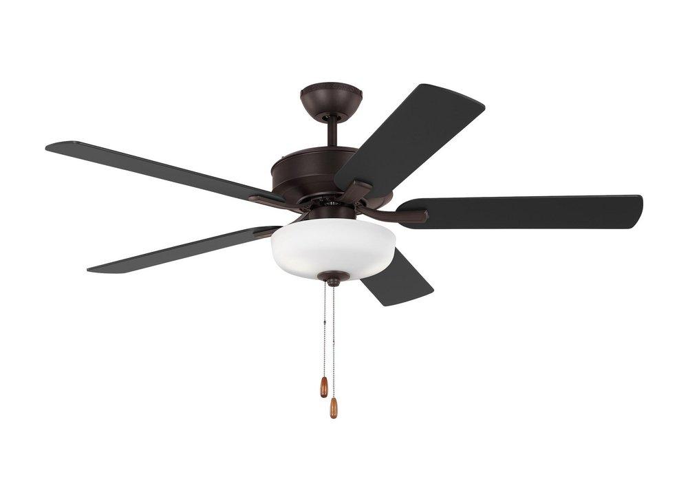 LINDEN 52 TRADITIONAL DIMMABLE LED INDOOR BRONZE CEILING FAN WITH LIGHT KIT AND REVERSIBLE MOTOR 