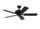 44in. 5-Blade Indoor Ceiling Fan in Midnight Black