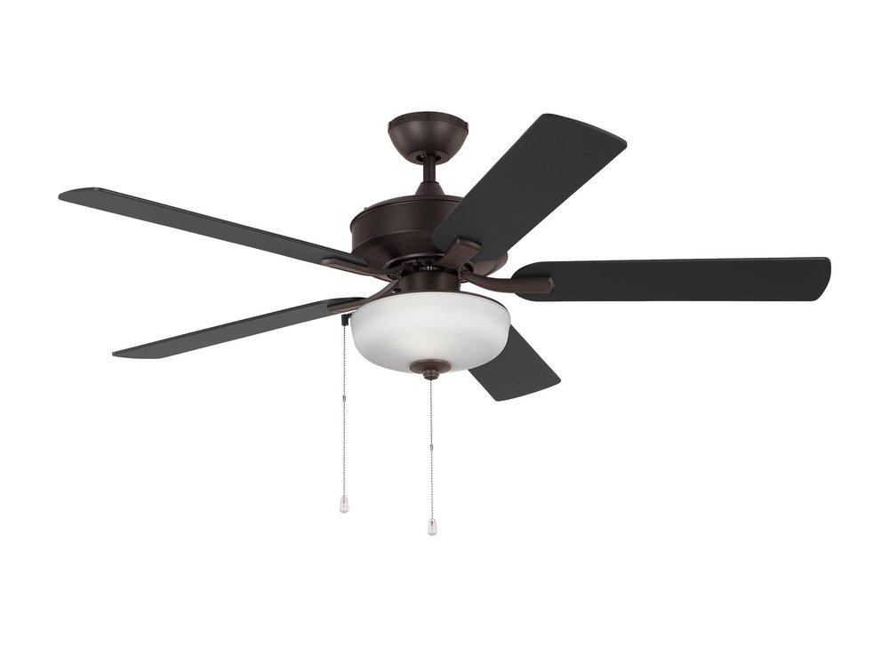 LINDEN 52 TRADITIONAL DIMMABLE LED INDOOR/OUTDOOR BRONZE CEILING FAN WITH LIGHT KIT AND REVERSIBLE MOTOR 