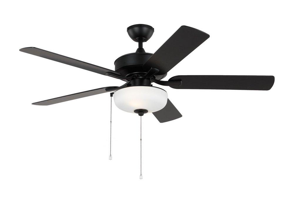LINDEN 52 TRADITIONAL DIMMABLE LED INDOOR/OUTDOOR MIDNIGHT BLACK CEILING FAN WITH LIGHT KIT AND REVERSIBLE MOTOR 
