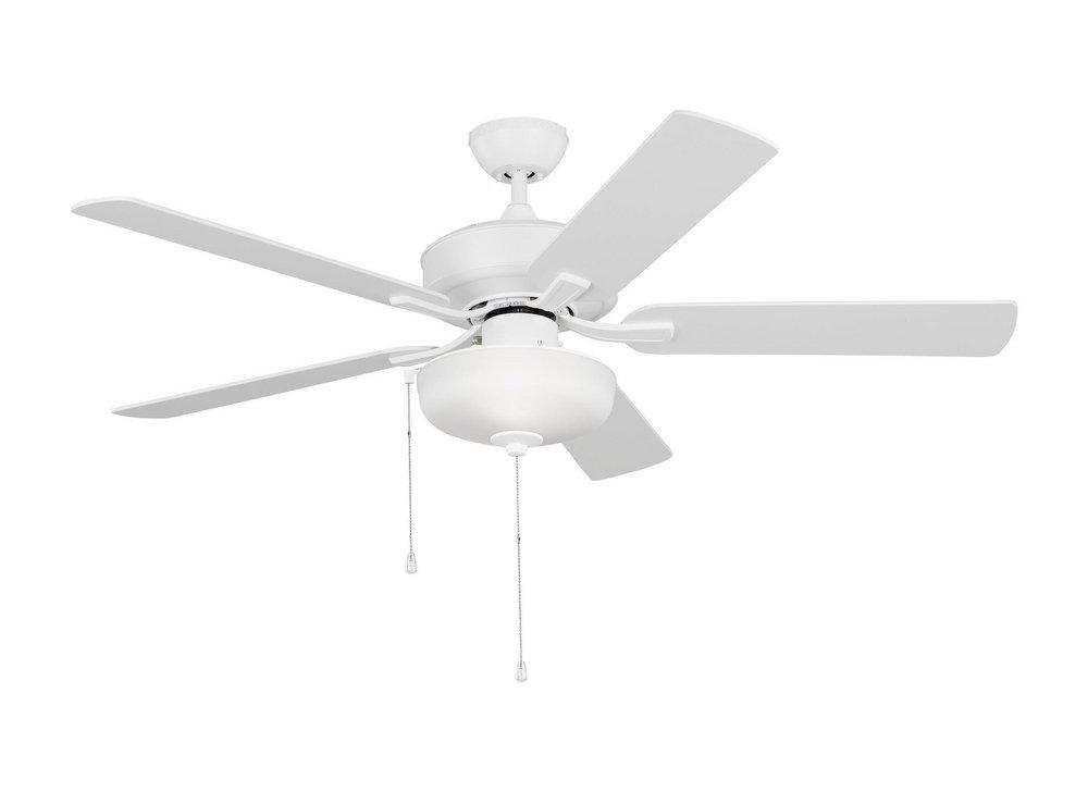 LINDEN 52 TRADITIONAL DIMMABLE LED INDOOR/OUTDOOR MATTE WHITE CEILING FAN WITH LIGHT KIT AND REVERSIBLE MOTOR 