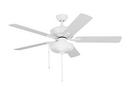 LINDEN 52 TRADITIONAL DIMMABLE LED INDOOR/OUTDOOR MATTE WHITE CEILING FAN WITH LIGHT KIT AND REVERSIBLE MOTOR 