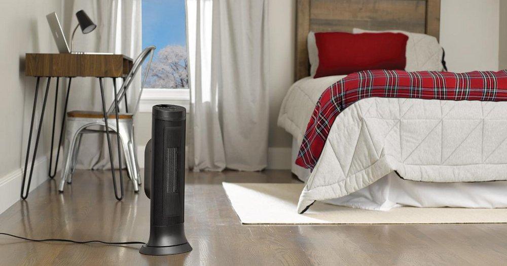 Slim Ceramic Tower Heater Black 