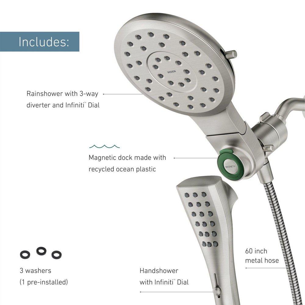 Moen Spot Resist Brushed Nickel Multi Function Showerhead 