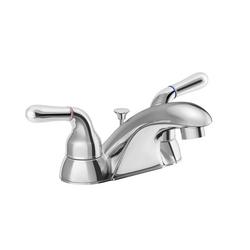 Two Handle Centerset Bathroom Sink Faucet with Drain Assembly in Chrome