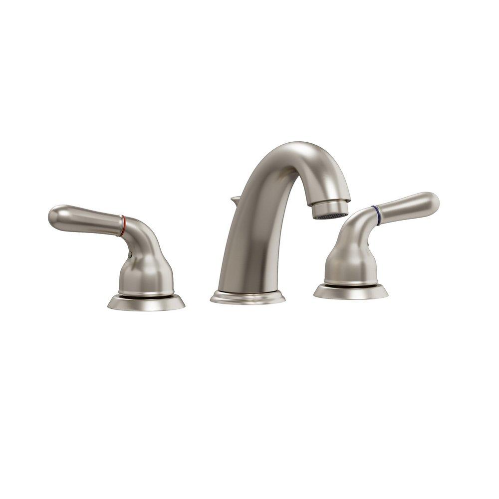 Two Handle Widespread Bathroom Sink Faucet in Brushed Nickel 