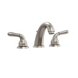 Two Handle Widespread Bathroom Sink Faucet with Drain Assembly in Brushed Nickel