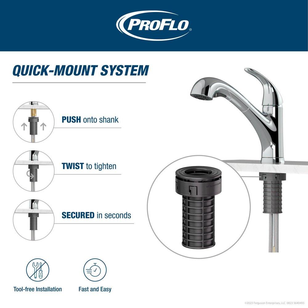 PROFLO&reg; Polished Chrome Single Handle Pull Down Kitchen Faucet 