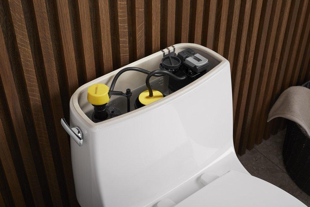 KOHLER White 1.28 gpf Elongated Floor Mount One Piece Toilet 