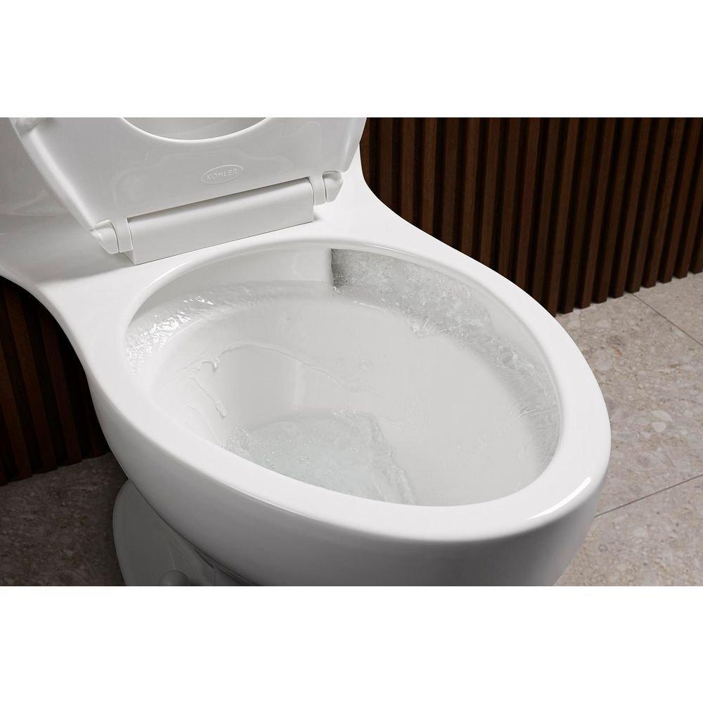 KOHLER White 1.28 gpf Elongated Floor Mount One Piece Toilet 