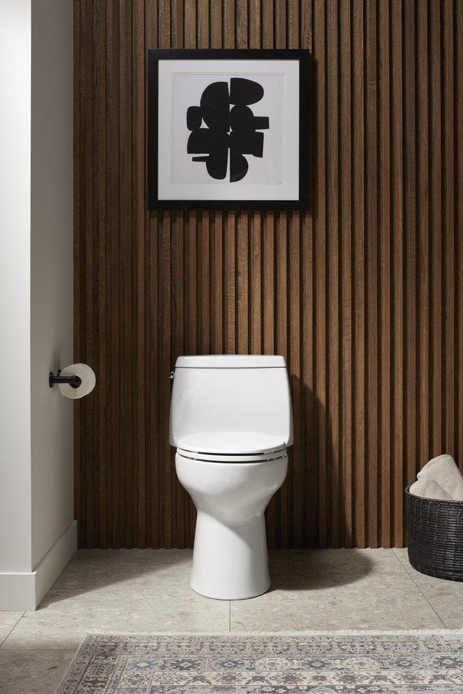 KOHLER White 1.28 gpf Elongated Floor Mount One Piece Toilet 