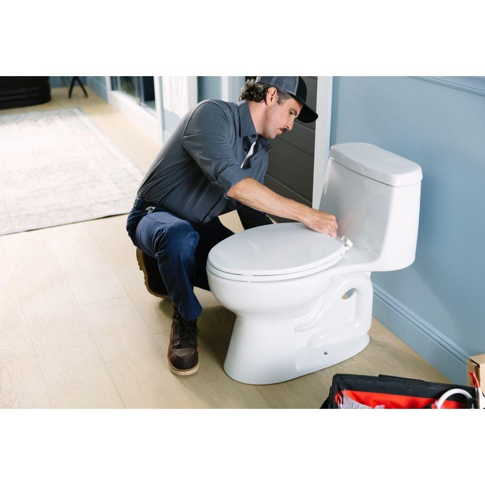 KOHLER White 1.28 gpf Elongated Floor Mount One Piece Toilet 