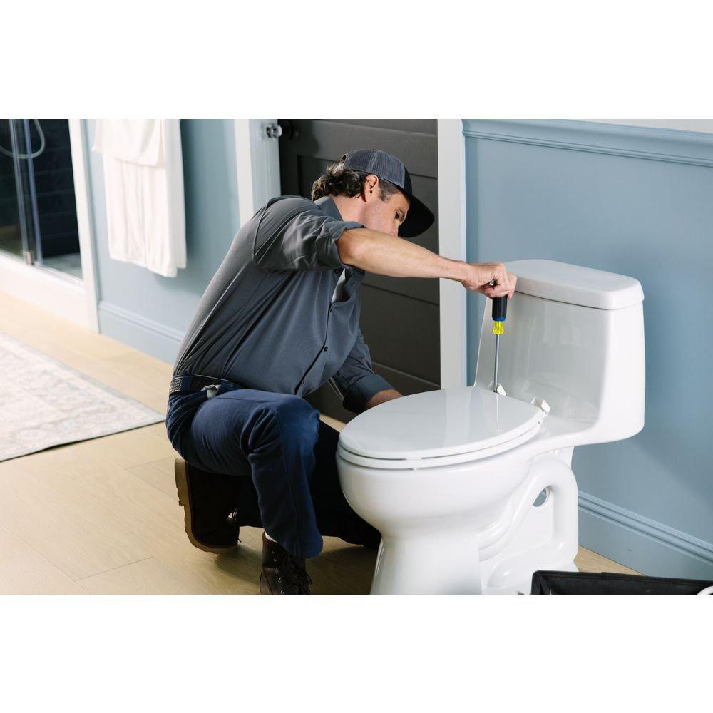 KOHLER White 1.28 gpf Elongated Floor Mount One Piece Toilet 
