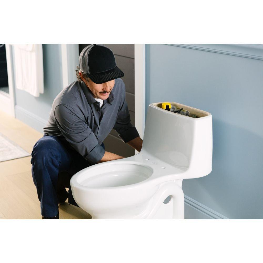 KOHLER White 1.28 gpf Elongated Floor Mount One Piece Toilet 