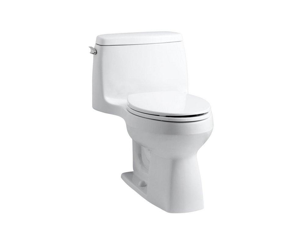 KOHLER White 1.28 gpf Elongated Floor Mount One Piece Toilet 