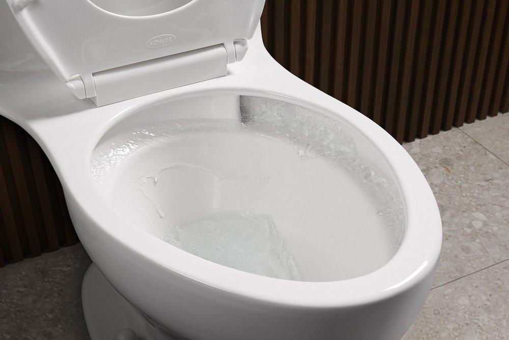 KOHLER White 1.6 gpf Elongated Floor Mount One Piece Toilet 