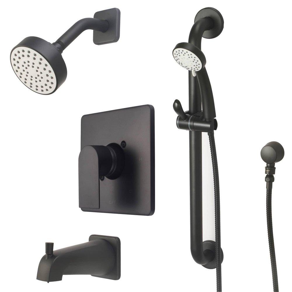 OLYMPIA TD-23910-ADA-MB I4 SINGLE HANDLE TUB/SHOWER TRIM SET W/HANDHELD MATTE BLACK 