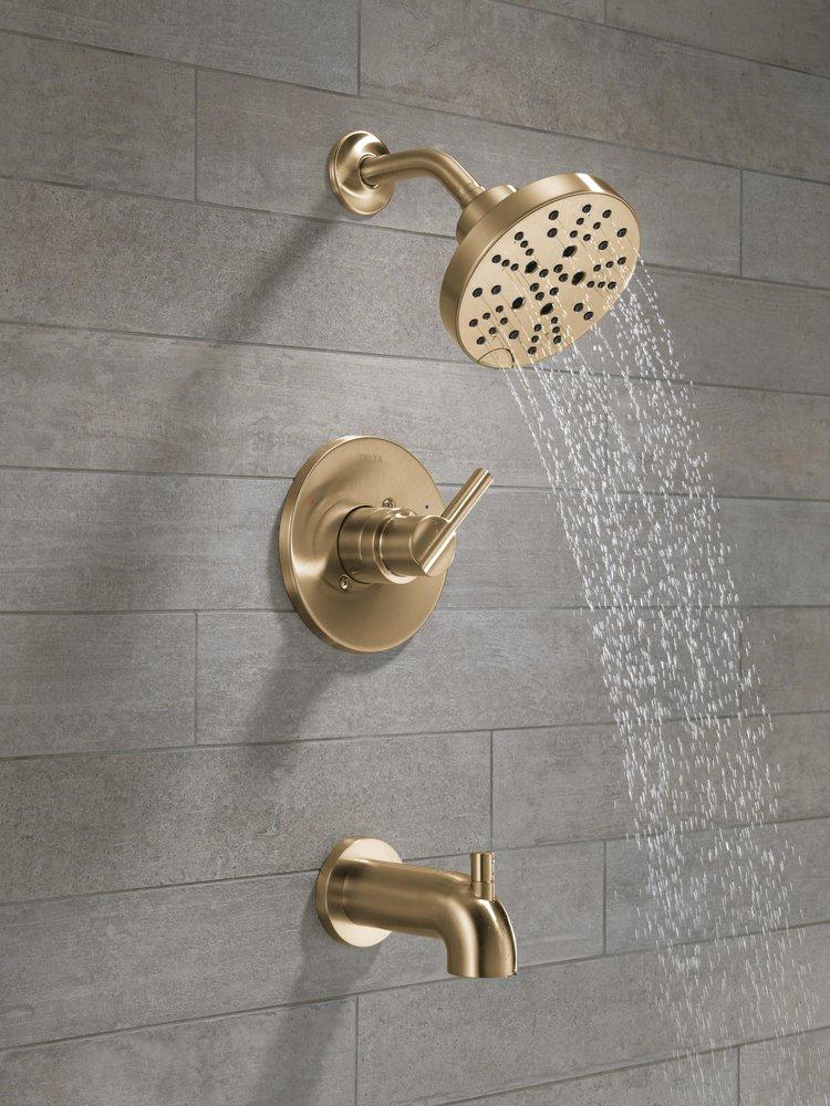Delta Faucet Brilliance Champagne Bronze Single Handle Multi Function Bathtub & Shower Faucet (Trim Only) 