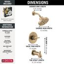 Delta Faucet Brilliance Champagne Bronze Single Handle Multi Function Bathtub & Shower Faucet (Trim Only) 