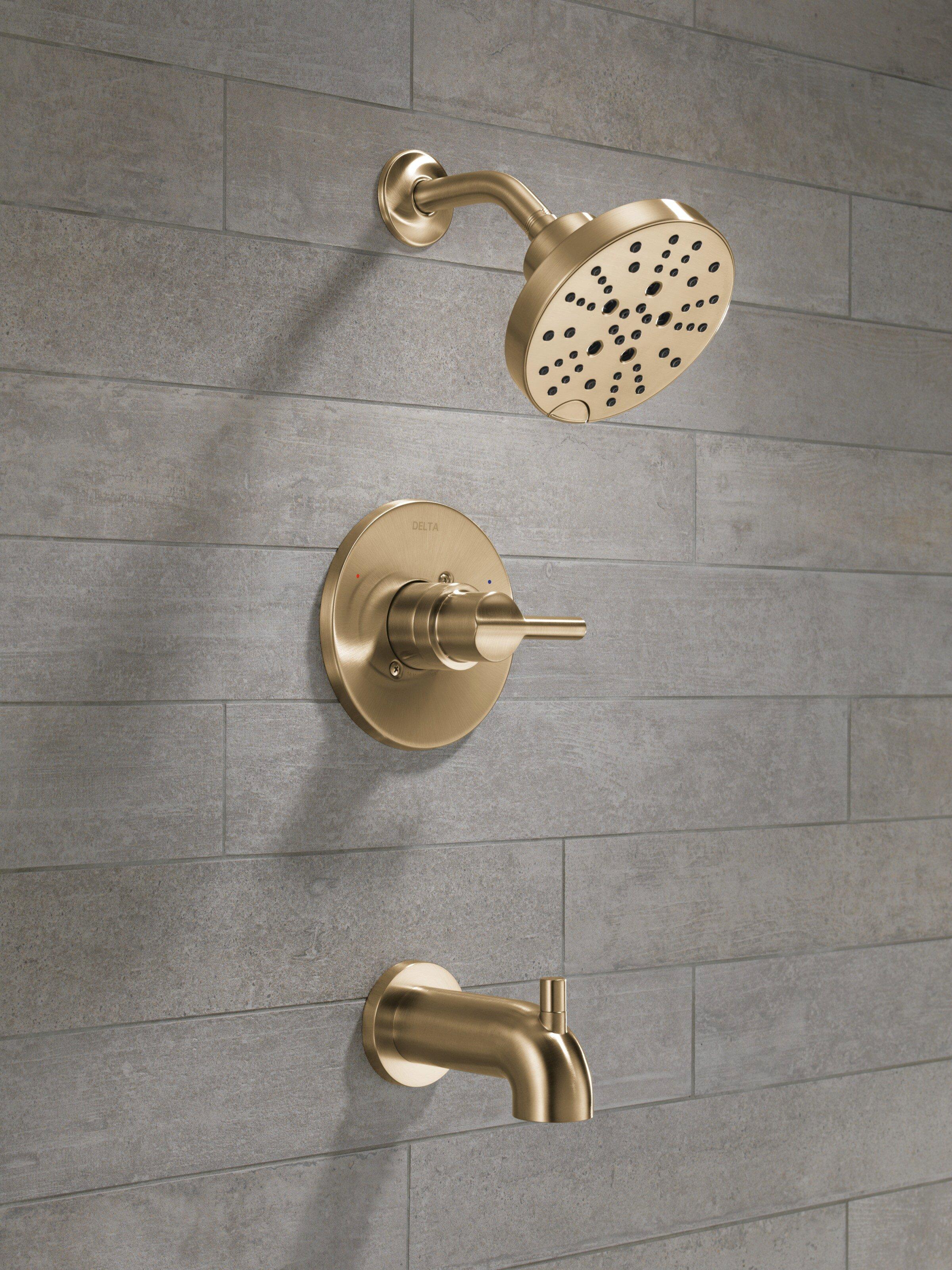 Delta Faucet Brilliance Champagne Bronze Single Handle Multi Function Bathtub & Shower Faucet (Trim Only) 