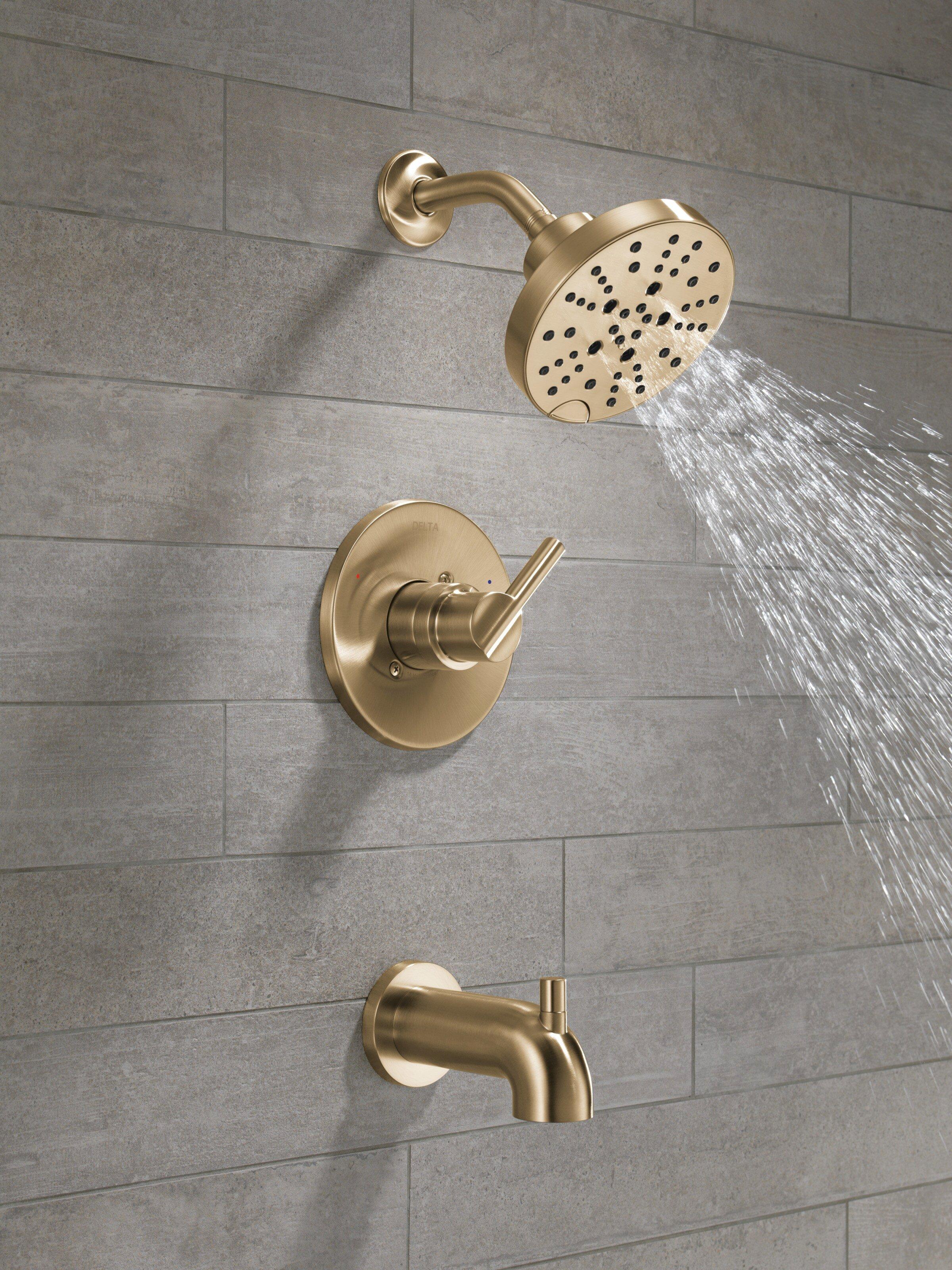 Delta Faucet Brilliance Champagne Bronze Single Handle Multi Function Bathtub & Shower Faucet (Trim Only) 