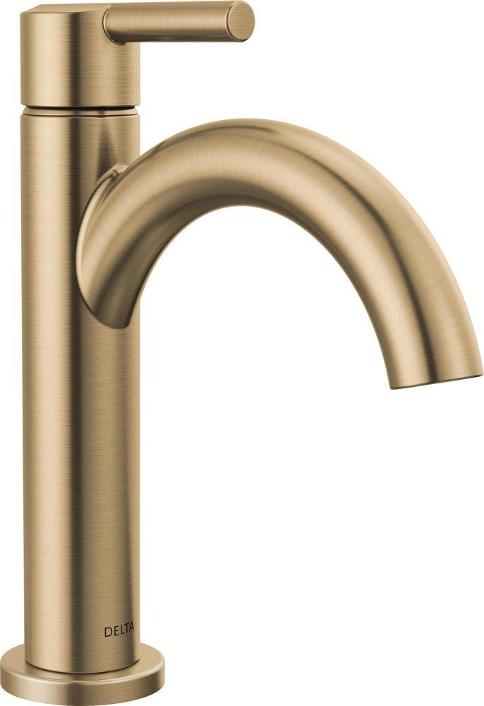 Single Handle Monoblock Bathroom Sink Faucet in Champagne Bronze 