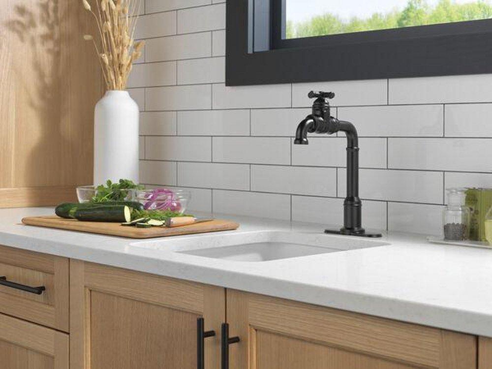 Delta Faucet Matte Black Single Handle Cross Bar Faucet 