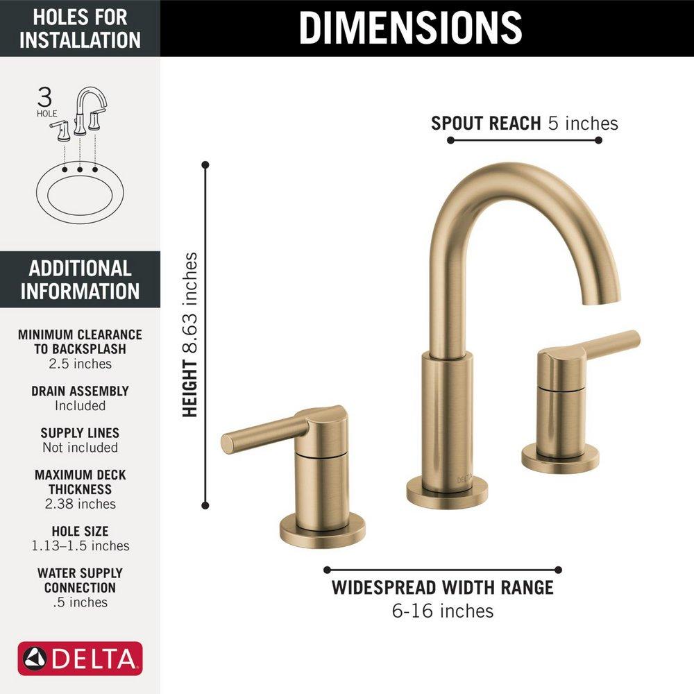 Two Handle Widespread Bathroom Sink Faucet in Champagne Bronze 