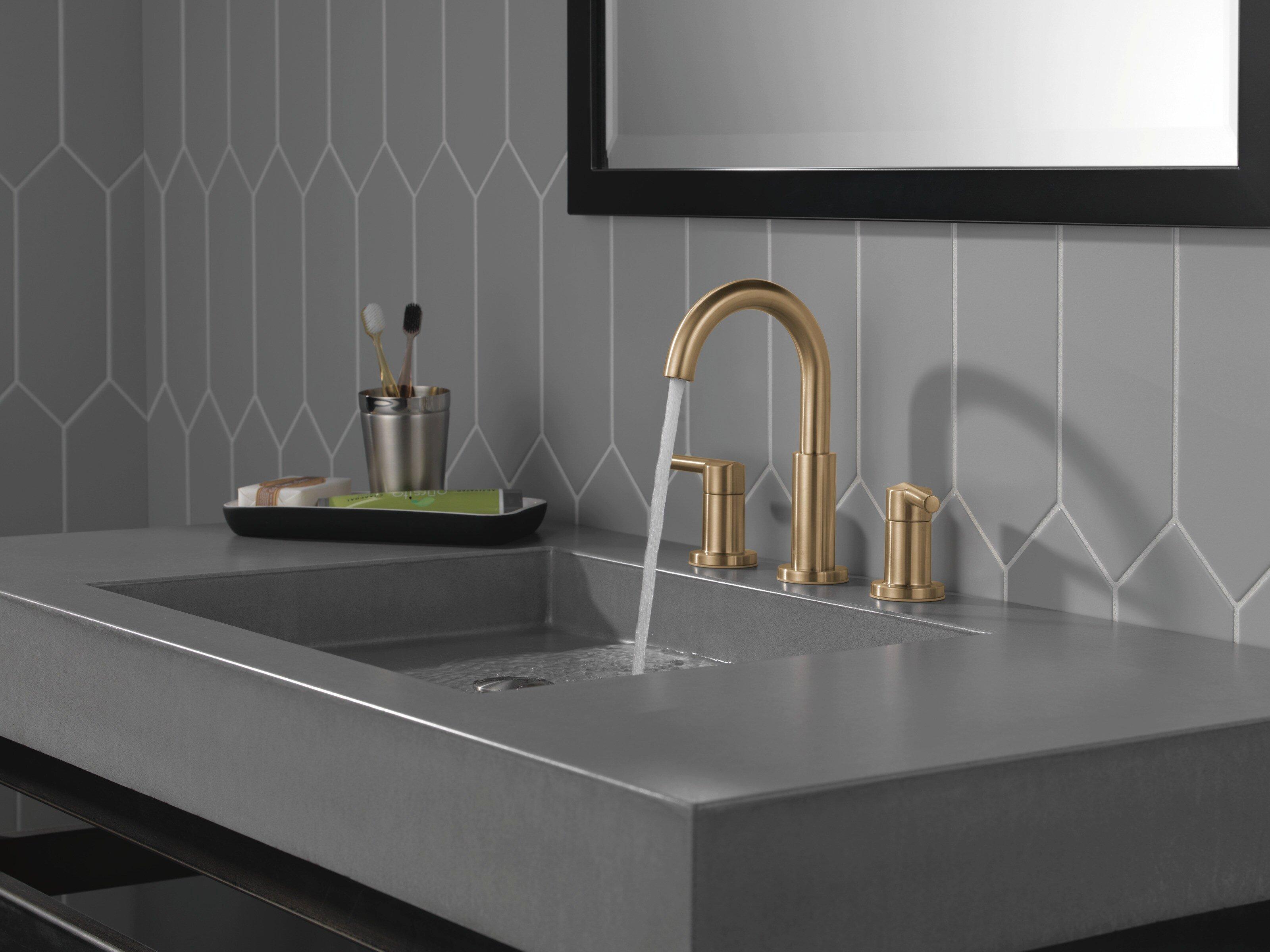 Two Handle Widespread Bathroom Sink Faucet in Brilliance&reg; Champagne Bronze 
