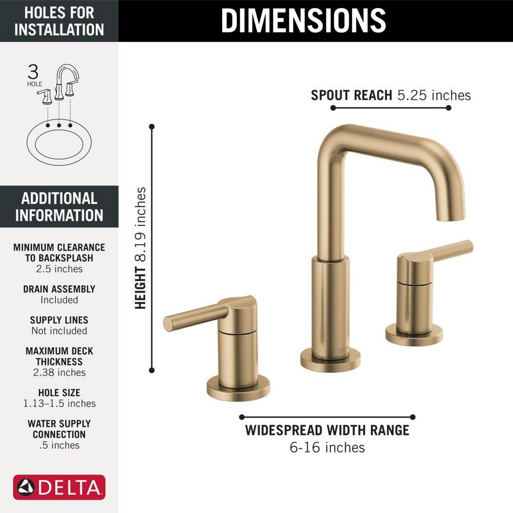 Two Handle Widespread Bathroom Sink Faucet in Brilliance&reg; Champagne Bronze 