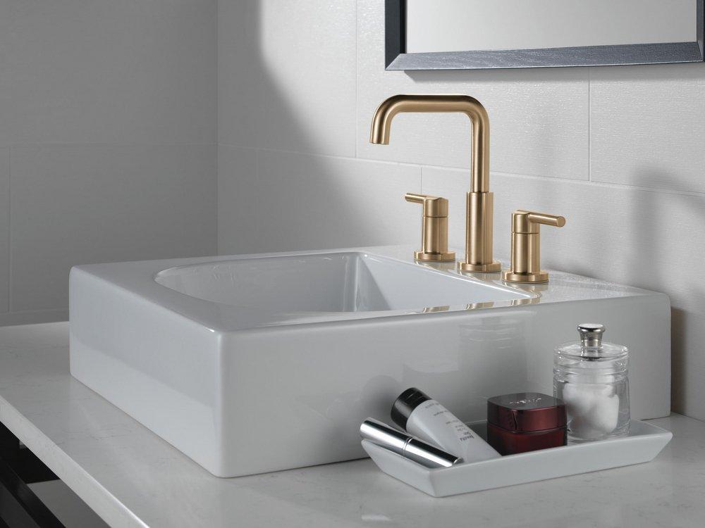 Two Handle Widespread Bathroom Sink Faucet in Brilliance&reg; Champagne Bronze 