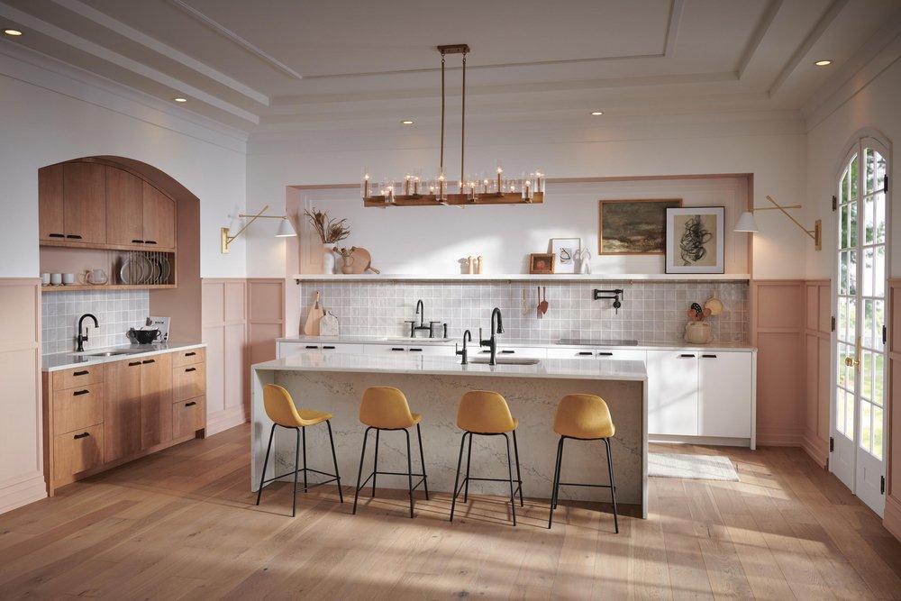 Brizo Matte Black/Brilliance Black Onyx Two Handle Bridge and Widespread Kitchen Faucet 