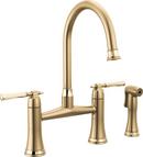 Two Handle Bridge and Widespread Kitchen Faucet in Luxe Gold with Polished Gold