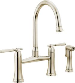 Two Handle Bridge and Widespread Kitchen Faucet in Brilliance&reg; Polished Nickel