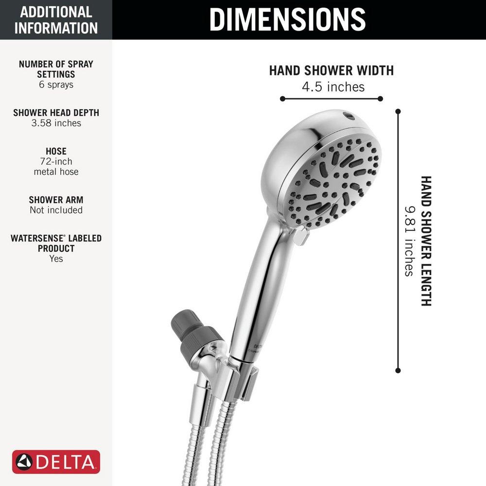 Delta Faucet Chrome Multi Function Hand Shower 
