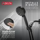 Delta Faucet Matte Black Multi Function Hand Shower 