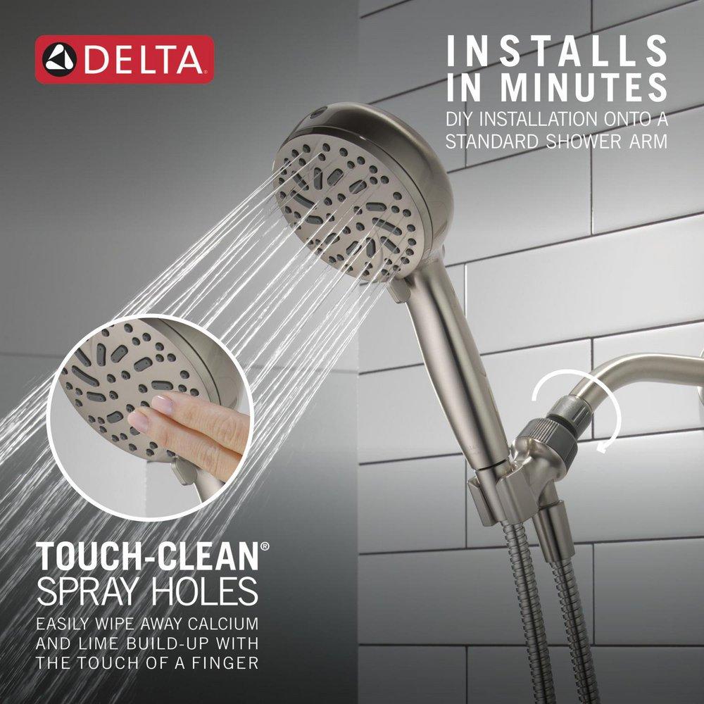 DELTA UNIVERSAL SHOWERING COMPONENTS: 6-SETTING HAND SHOWER WITH CLEANING SPRAY 