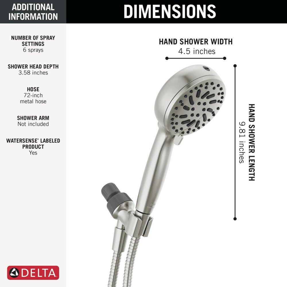 Delta Faucet SpotShield&reg; Brushed Nickel Multi Function Hand Shower 