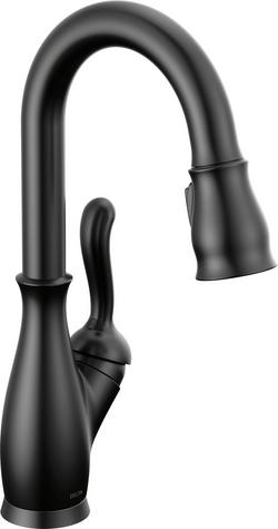 Single Handle Pull Down Bar Faucet in Matte Black