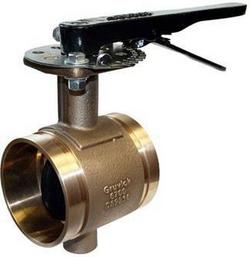 5 in. Bronze Grooved EPDM 10 Position Locking Lever Handle Butterfly Valve