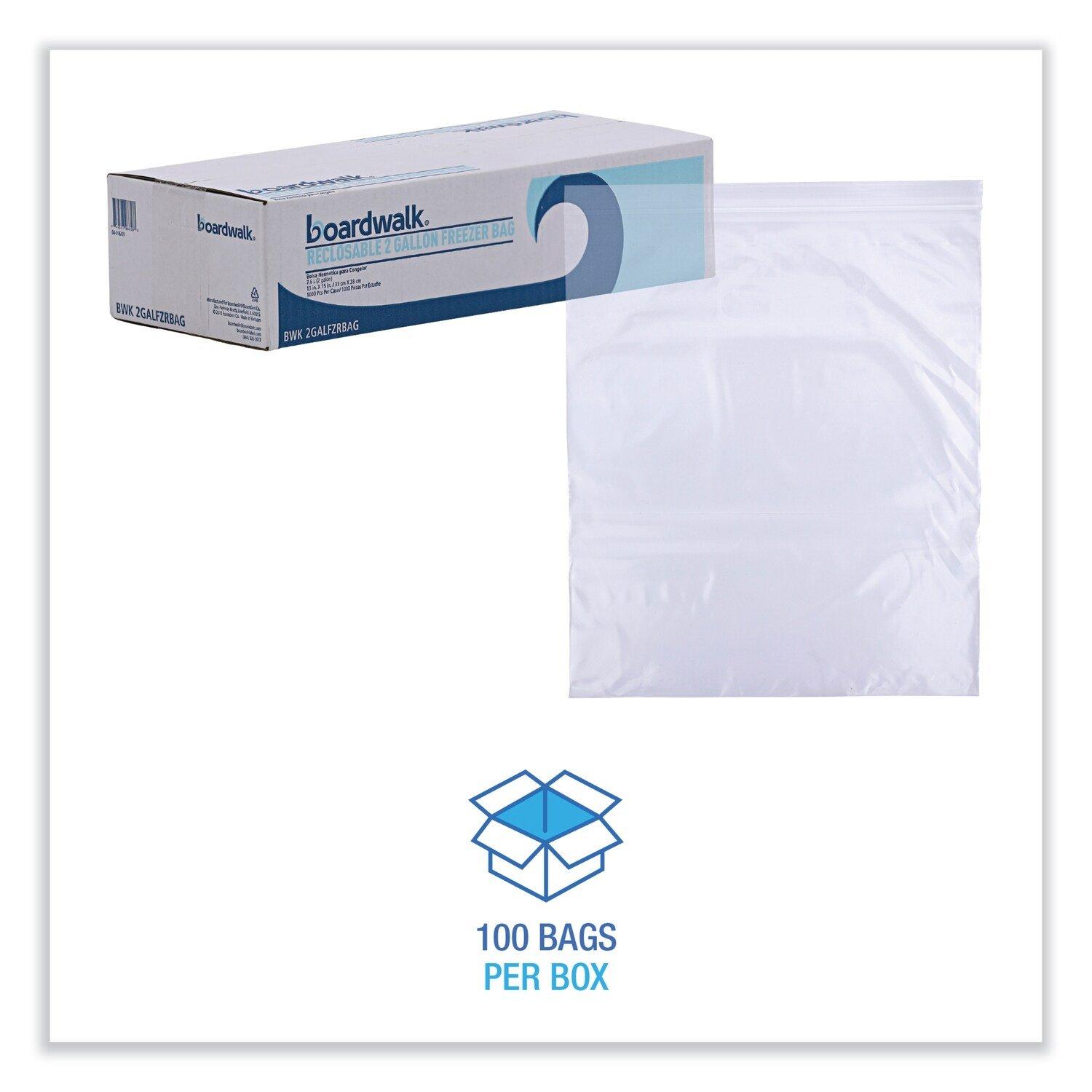 2 gal. Clear Reclosable Freezer Storage Bags (100 Per Box) 