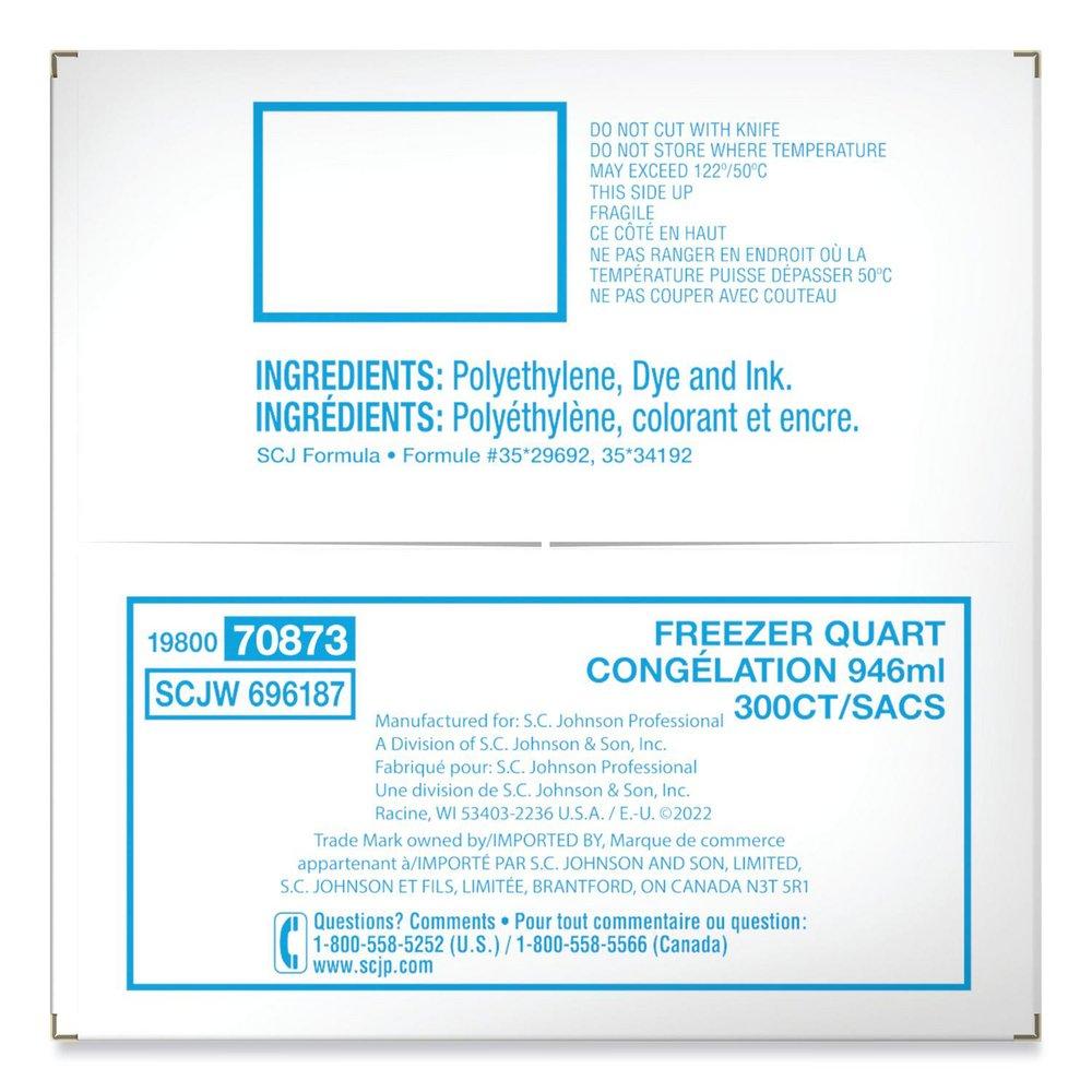 1 qt. Double Zipper Freezer Storage Bags (300 Per Carton) 