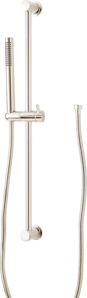 28 in. Shower Rail Set in Polished Nickel - Hand Shower and Hose Included 