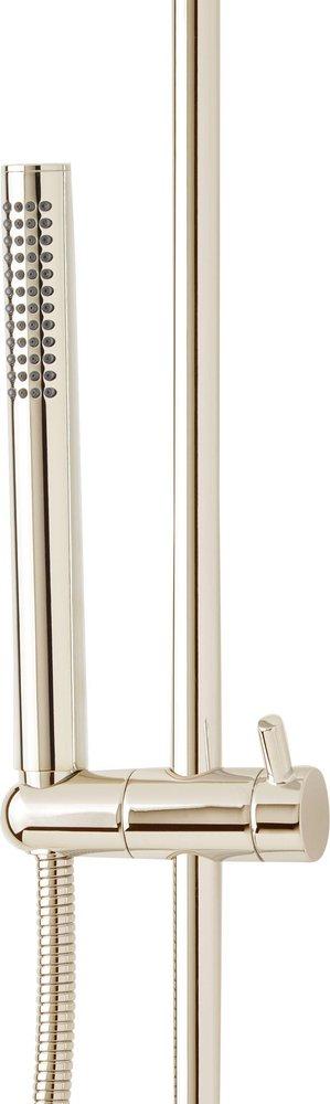 28 in. Shower Rail Set in Polished Nickel - Hand Shower and Hose Included 